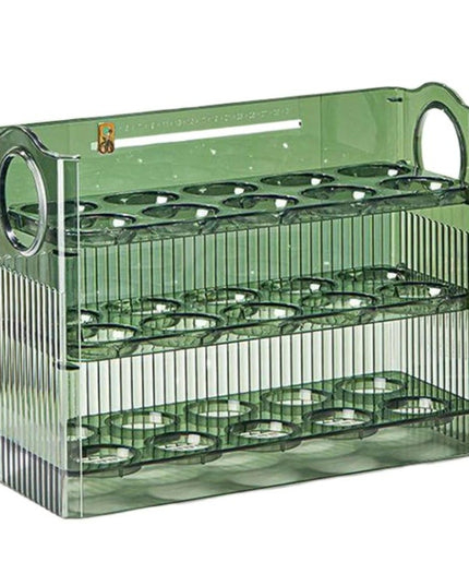 Suport Organizator pentru Oua, Capacitate 30 Oua, Pentru Usa Frigiderului, 3 Straturi, din Plastic