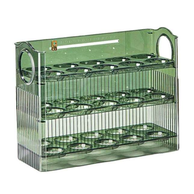 Suport Organizator pentru Oua, Capacitate 30 Oua, Pentru Usa Frigiderului, 3 Straturi, din Plastic