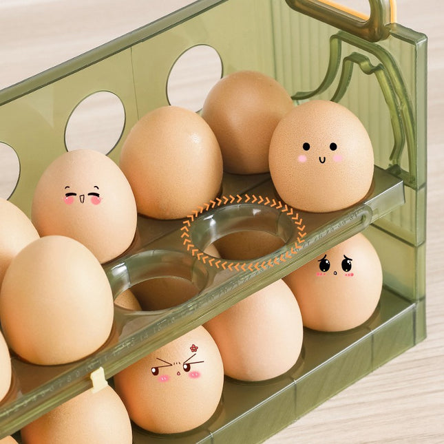 Suport - Organizator pentru Oua in Frigider, pentru 20 de oua in 2 Straturi, din Plastic