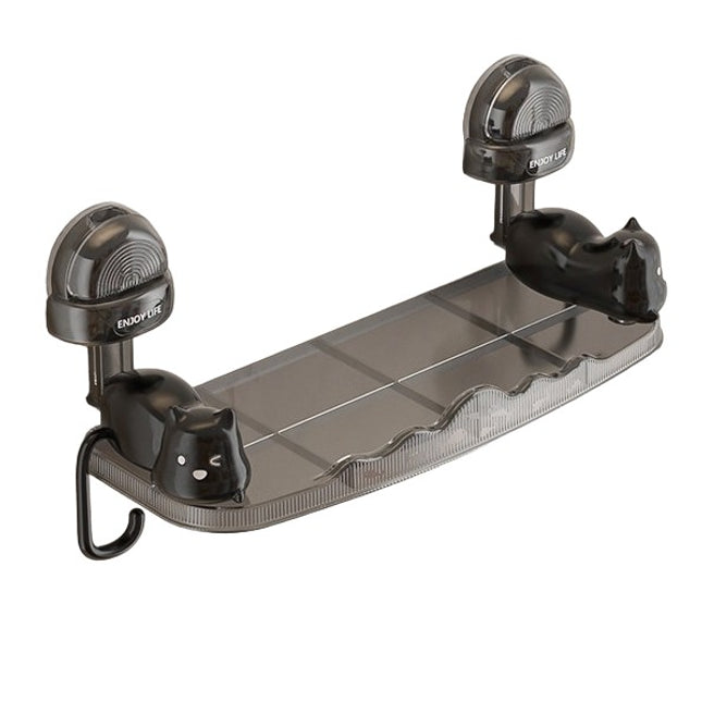 Suport pentru Baie, Montare pe Perete, Model Pisicute, ABS, Adeziv, Raft pentru Depozitare