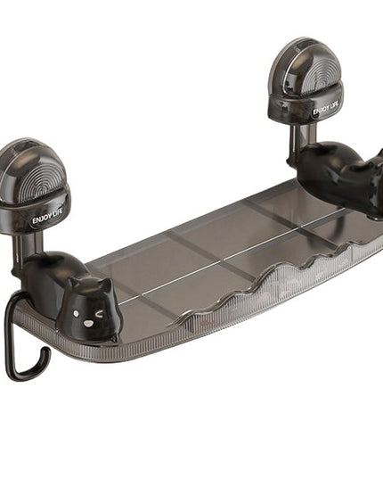 Suport pentru Baie, Montare pe Perete, Model Pisicute, ABS, Adeziv, Raft pentru Depozitare