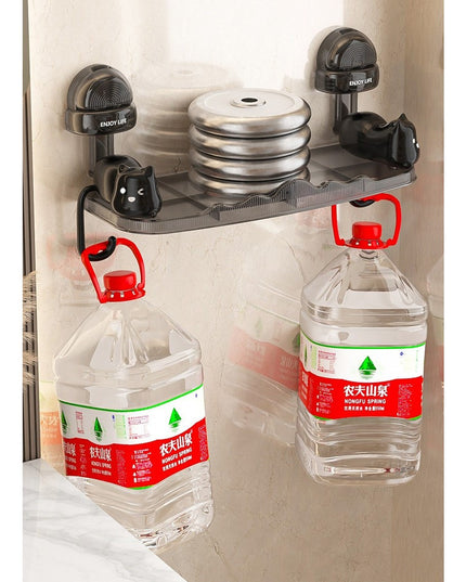 Suport pentru Baie, Montare pe Perete, Model Pisicute, ABS, Adeziv, Raft pentru Depozitare