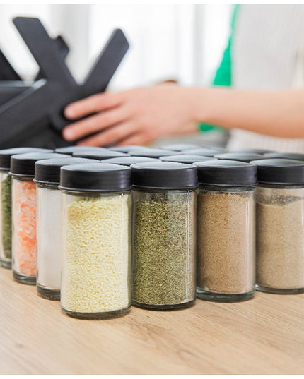 Suport Pentru Condimente Rotativ, Multifunctional, Pivotant 360°, Portabil, Usor de Montat, , ABS/Sticla