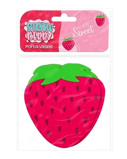 Suport pentru Pahar, Model Capsuna, din PVC,Rezistent la Caldura