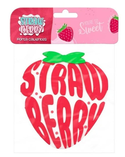 Suport pentru Pahar, Model Capsuna, din PVC,Rezistent la Caldura