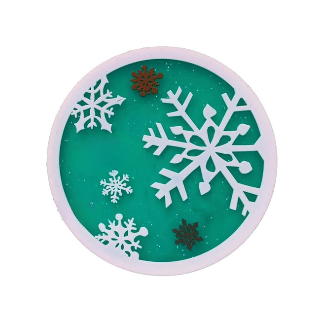 Suport pentru Pahar, Model Fulg de Nea, din PVC,Rezistent la Caldura