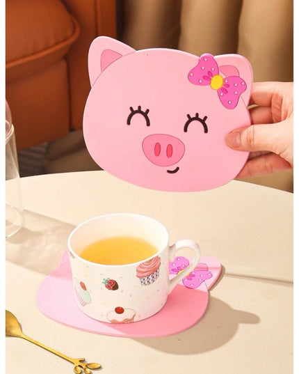 Suport pentru Pahar, Model Urs Purcelus, din PVC,Rezistent la Caldura