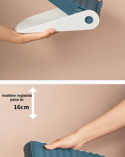 Suport pentru Pantofi, cu Două Straturi, Organizator, Antiderapant și Durabil, Inălțime Reglabilă