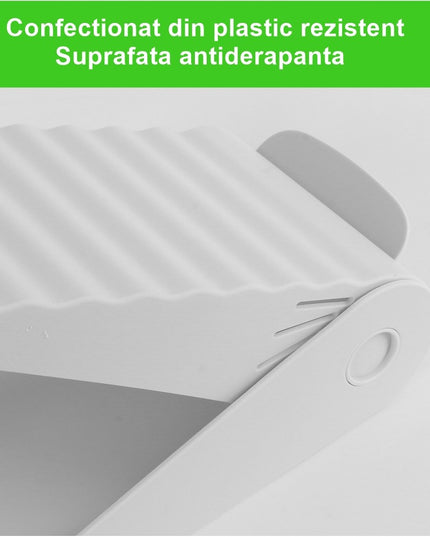 Suport pentru Pantofi, cu Două Straturi, Organizator, Antiderapant și Durabil, Inălțime Reglabilă
