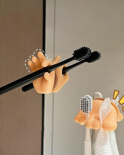 Suport de Baie, Multifunctional, pentru Periute/Cabluri, din PVC, cu Ventuza, Model Mana