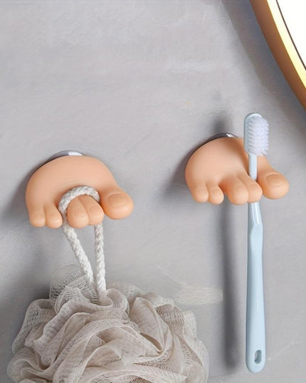 Suport de Baie, Multifunctional, pentru Periute/Cabluri, din PVC, cu Ventuza, Model Picior,