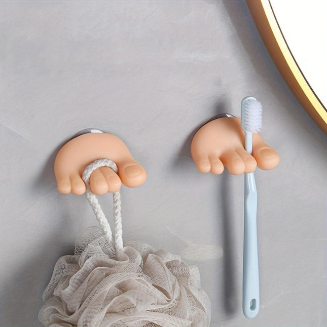 Suport de Baie, Multifunctional, pentru Periute/Cabluri, din PVC, cu Ventuza, Model Picior,