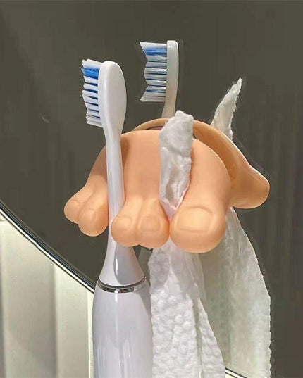 Suport de Baie, Multifunctional, pentru Periute/Cabluri, din PVC, cu Ventuza, Model Picior,