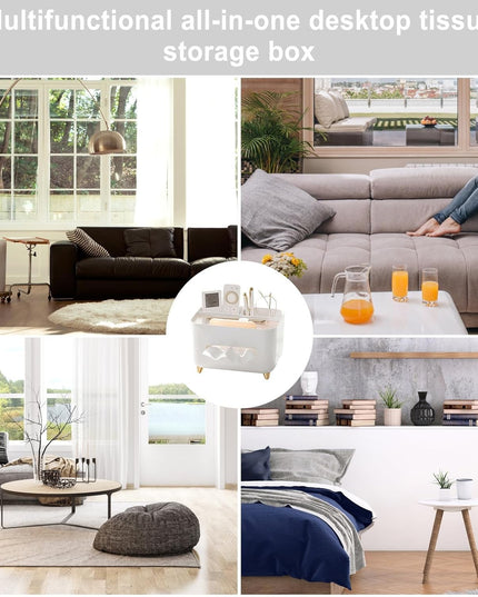 Suport pentru Servetele, Multifunctionala, Design Minimalist, ABS, cu Suport pentru Obiectele Personale, pentru Birou