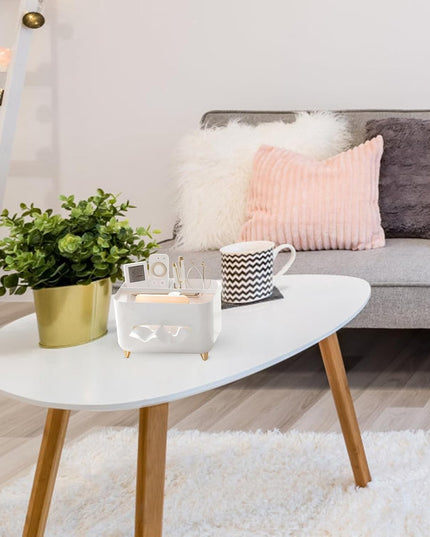 Suport pentru Servetele, Multifunctionala, Design Minimalist, ABS, cu Suport pentru Obiectele Personale, pentru Birou