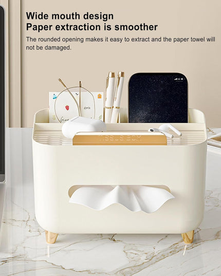 Suport pentru Servetele, Multifunctionala, Design Minimalist, ABS, cu Suport pentru Obiectele Personale, pentru Birou
