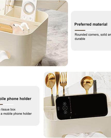 Suport pentru Servetele, Multifunctionala, Design Minimalist, ABS, cu Suport pentru Obiectele Personale, pentru Birou