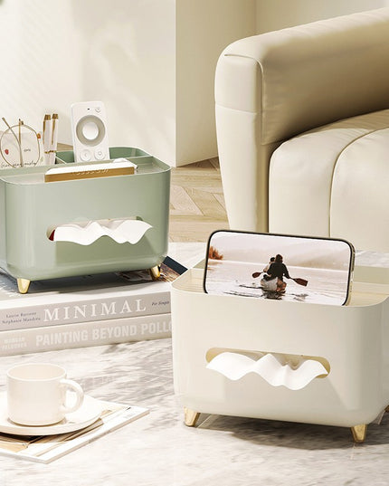 Suport pentru Servetele, Multifunctionala, Design Minimalist, ABS, cu Suport pentru Obiectele Personale, pentru Birou