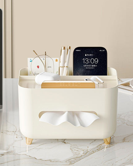 Suport pentru Servetele, Multifunctionala, Design Minimalist, ABS, cu Suport pentru Obiectele Personale, pentru Birou