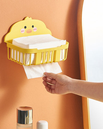 Suport pentru Servetele in Baie, Suport pentru Prosoape, din Plastic PP, Montare pe Perete cu Adeziv, Model Ratusca
