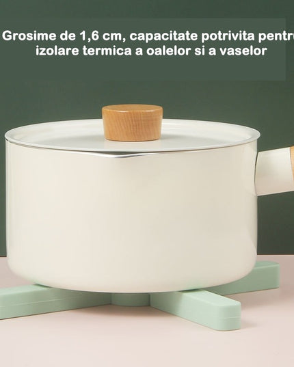 Suport pliabil din silicon pentru vase fierbinti portabil, usor de depozitat, rezistent la temperaturi foarte ridicate, , antialunecare