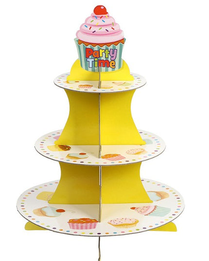 Suport Prajituri, 3 Etaje, Design de Petrecere, pentru Prajituri, Candy Bar, din Carton