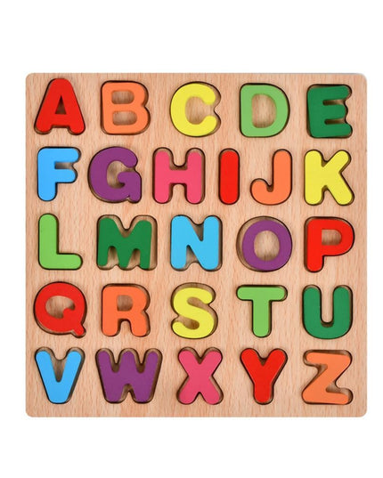 Tabla Montessori, din Lemn, Educatie Timpurie Alfabet, 26 Litere Lemn, +18 Luni, 20 x 20 cm, Vopsea pe Baza de Apa