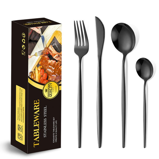 Tacamuri Portugheze, din 24 de Piese din Otel Inoxidabil, 6 , 6 Furculite, 6 Linguri de Masa, 6 Linguri pentru Ceai