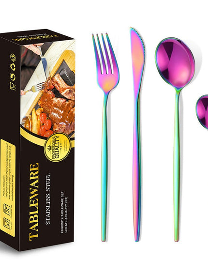 Tacamuri Portugheze, din 24 de Piese din Otel Inoxidabil, 6 , 6 Furculite, 6 Linguri de Masa, 6 Linguri pentru Ceai, Fade