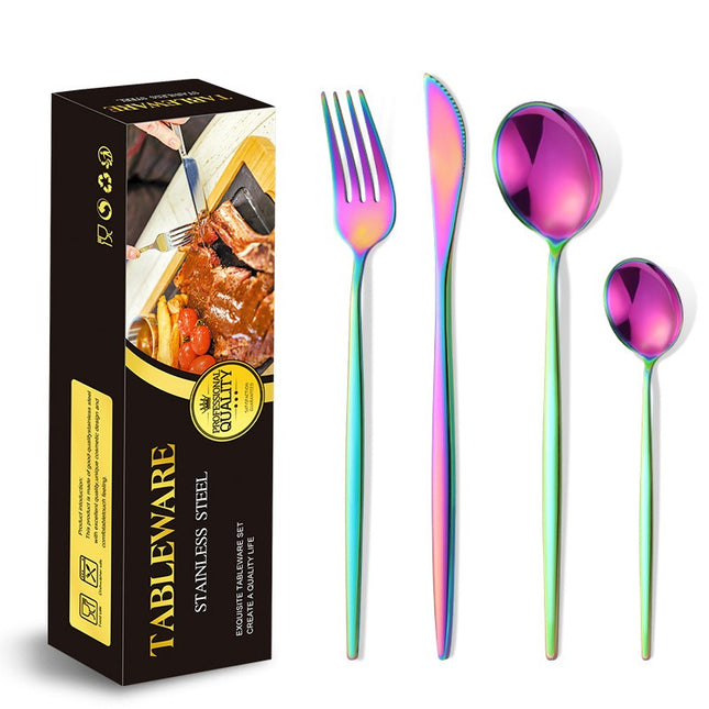 Tacamuri Portugheze, din 24 de Piese din Otel Inoxidabil, 6 , 6 Furculite, 6 Linguri de Masa, 6 Linguri pentru Ceai, Fade