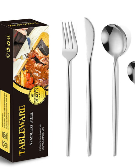 Tacamuri Portugheze, din 24 de Piese din Otel Inoxidabil, 6 , 6 Furculite, 6 Linguri de Masa, 6 Linguri pentru Ceai