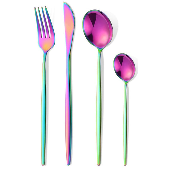 Tacamuri Portugheze, din 24 de Piese din Otel Inoxidabil, 6 , 6 Furculite, 6 Linguri de Masa, 6 Linguri pentru Ceai, Fade