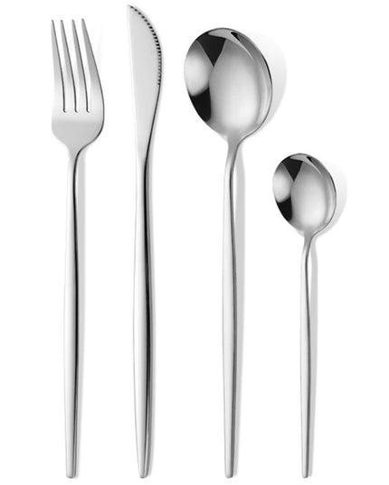 Tacamuri Portugheze, din 24 de Piese din Otel Inoxidabil, 6 , 6 Furculite, 6 Linguri de Masa, 6 Linguri pentru Ceai