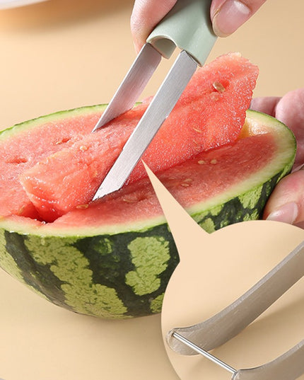 Taietor Decojitor pentru Pepene, pentru Legume si Fructe, Multifunctional, din 3 Parti, Otel Inoxidabil si Plastic PP