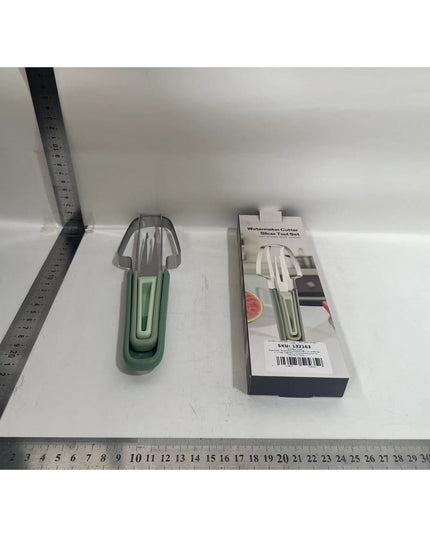 Taietor Decojitor pentru Pepene, pentru Legume si Fructe, Multifunctional, din 3 Parti, Otel Inoxidabil si Plastic PP