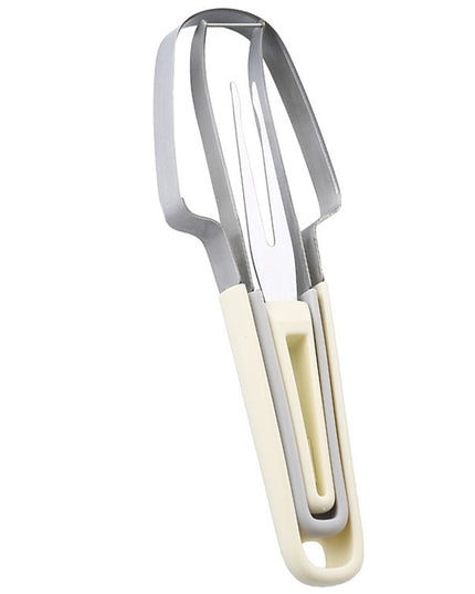 Taietor Decojitor pentru Pepene, pentru Legume si Fructe, Multifunctional, din 3 Parti, Otel Inoxidabil si Plastic PP