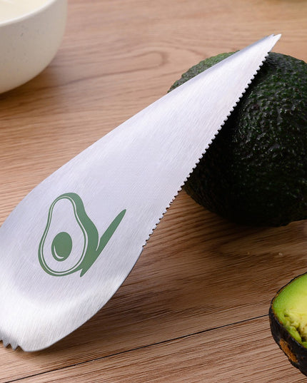 Taietor special pentru avocado 1, forma curbata, zimti pentru apucare si taiere, din otel inoxidabil