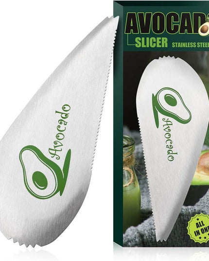 Taietor special pentru avocado 1, forma curbata, zimti pentru apucare si taiere, din otel inoxidabil