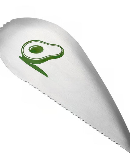 Taietor special pentru avocado 1, forma curbata, zimti pentru apucare si taiere, din otel inoxidabil