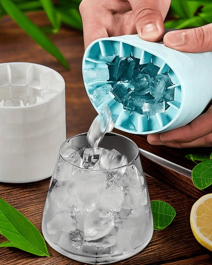 Tava de Gheata din Silicon cu Capac, Forma de Gheata pentru Racirea Bauturilor, in Forma de Frapiera, Silicon fara BPA, Cuburi de Gheata