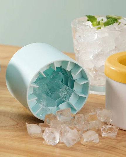 Tava de Gheata din Silicon cu Capac, Forma de Gheata pentru Racirea Bauturilor, in Forma de Frapiera, Silicon fara BPA, Cuburi de Gheata