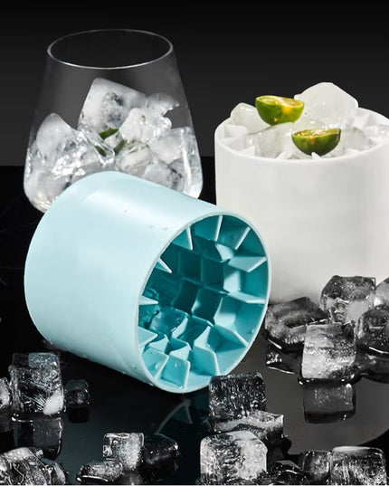 Tava de Gheata din Silicon cu Capac, Forma de Gheata pentru Racirea Bauturilor, in Forma de Frapiera, Silicon fara BPA, Cuburi de Gheata