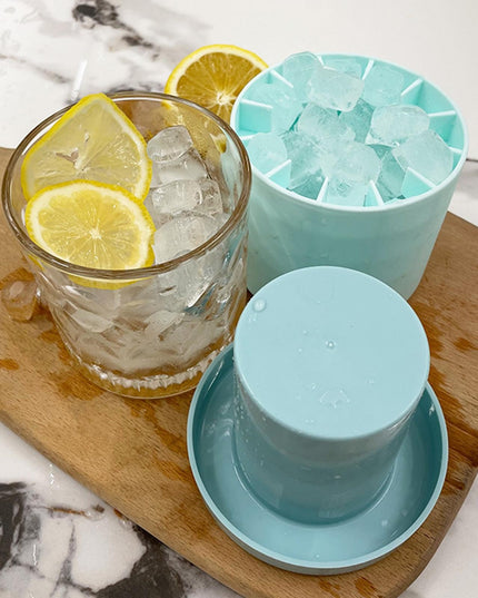 Tava de Gheata din Silicon cu Capac, Forma de Gheata pentru Racirea Bauturilor, in Forma de Frapiera, Silicon fara BPA, Cuburi de Gheata