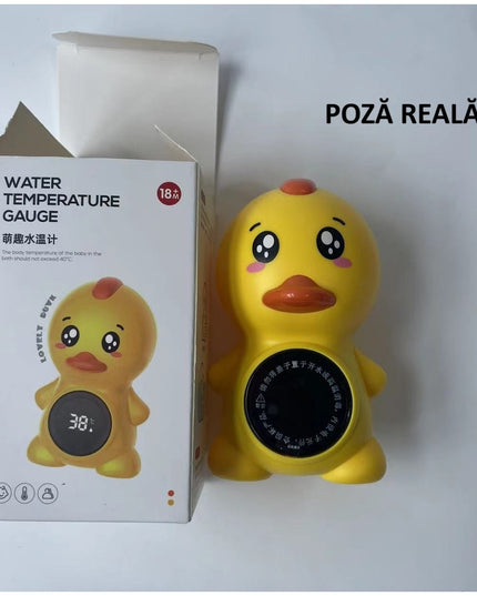 Termometru Electronic LED pentru Baie, Plutitor, Rezistent la apă, IPX7, Multifunctional, 3 Trepte de Temperatura, Model Ratusca, 12x7cm
