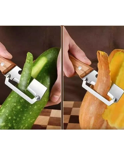 Curatator de Fructe/Legume, 2in1, Desfacator de Sticle, Multifunctional, Maner de Lemn