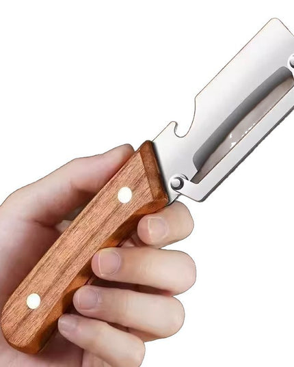 Curatator de Fructe/Legume, 2in1, Desfacator de Sticle, Multifunctional, Maner de Lemn
