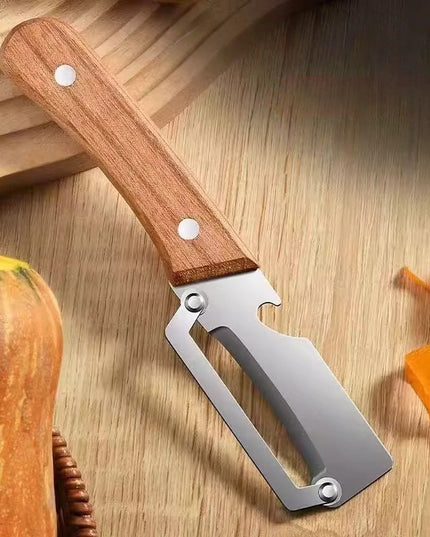 Curatator de Fructe/Legume, 2in1, Desfacator de Sticle, Multifunctional, Maner de Lemn