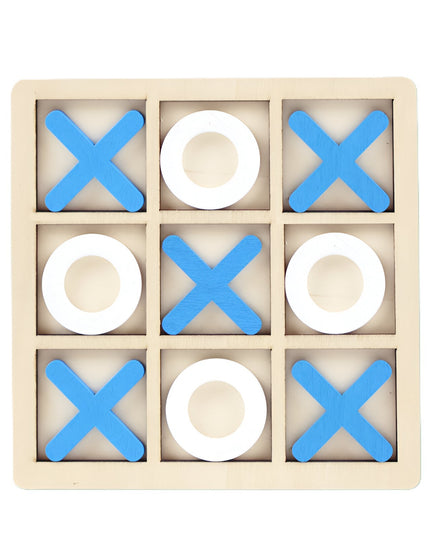 Jucarie Montessori Tic Tac Toe, Educativa, Interactiva, din lemn, X si O, 9 Piese, 14.3x14.3 cm