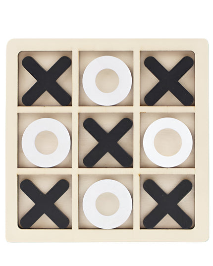 Jucarie Montessori Tic Tac Toe, Educativa, Interactiva, din lemn, X si O, 9 Piese, 14.3x14.3 cm