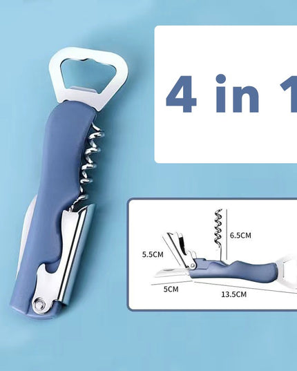 Tirbuson de Sticle 1, Desfacator de Sticle Multifunctional, din Inox cu Maner Anti Alunecare